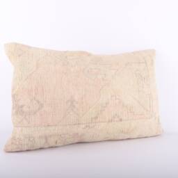 Handmade Turkish Kilim Pillow Cover Vintage Wool, 16x24 - thumbnail 2