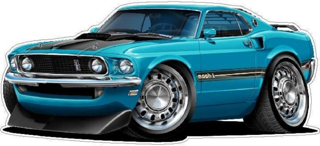 1969 Ford Mustang Mach 1 Wall Decal Classic Car Photo Decor - image 1