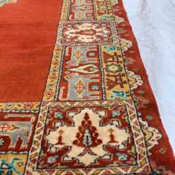 Handmade Wool & Silk Persian Rug 4.6x6 Ft Distressed Boho Carpet - thumbnail 4