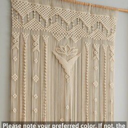 Macrame Curtain, Room Decor Aesthetic, Door Bedroom Wall Decor, Divider Fiber Hanging, Home C17 - thumbnail 3