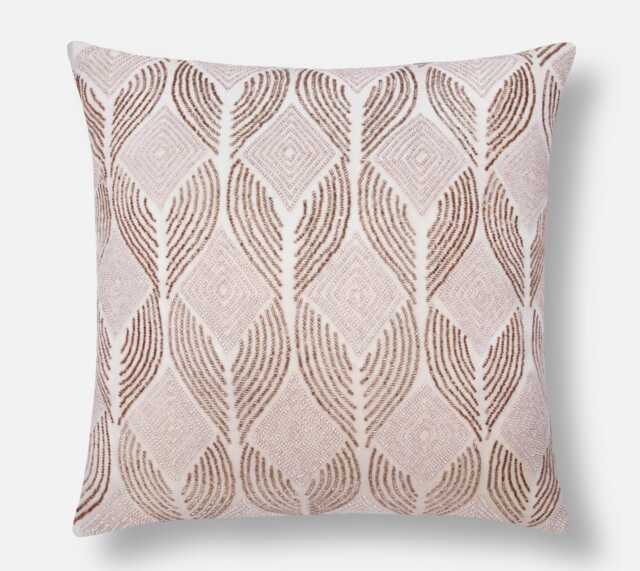 Hand Embroidered Velvet Pillow Cover Cream, Blush & Rose Gold - Bmcc039 - image 1