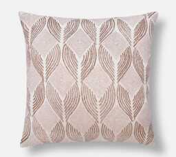 Hand Embroidered Velvet Pillow Cover Cream, Blush & Rose Gold - Bmcc039