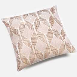 Hand Embroidered Velvet Pillow Cover Cream, Blush & Rose Gold - Bmcc039 - thumbnail 2