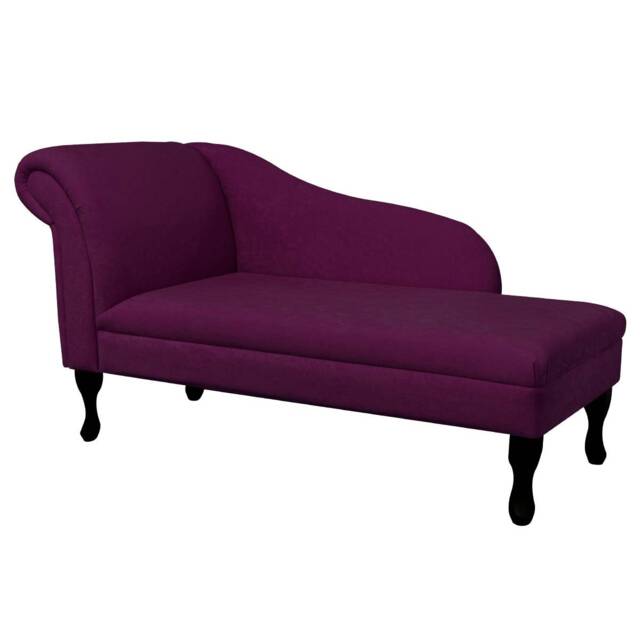 Handmade Plush Plum Chaise Longue Classic Queen Anne Style - image 1