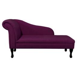 Handmade Plush Plum Chaise Longue Classic Queen Anne Style - thumbnail 2