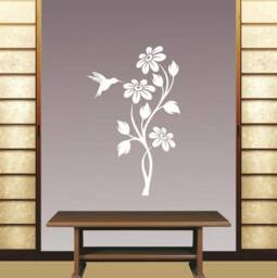 In-Style Decals Wall Vinyl Decal Home Decor Art Sticker Flowers & Humming Bird Removable Stylish Mural Unique Design For Any Room 37 - thumbnail 2