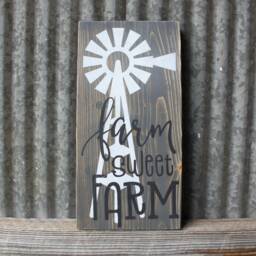 Rustic Wood Sign - Farm Sweet Reclaimed Wall Art Home Decor Painted Farmhouse - thumbnail 2
