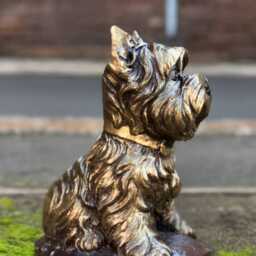 Westie Dog Statue Concrete Terrier Sculpture Stone Puppy Ornament Handmade Cement Figurine Outdoor Pet Memorial Decor Dog Lovers Gift - thumbnail 2