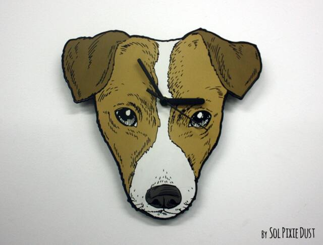 Jack Russell Dog Face Wall Clock - image 1
