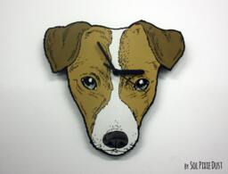 Jack Russell Dog Face Wall Clock - thumbnail 1
