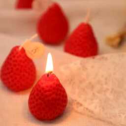 strawberry Shaped Scented Candle Set - 15Pcs - Handmade Soy Wax Fruit Candles Valentine's Day, Birthday Gift & Cute Home Decor - thumbnail 3
