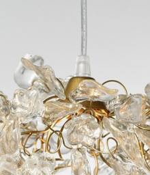 Clear Pendant Light With Flowers & Leaves For Bedside Or Hallway, Elegant Pendant Light - thumbnail 3