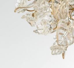 Clear Pendant Light With Flowers & Leaves For Bedside Or Hallway, Elegant Pendant Light - thumbnail 2