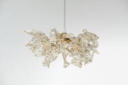 Clear Pendant Light With Flowers & Leaves For Bedside Or Hallway, Elegant Pendant Light