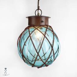 Granada Pendant Light - Aqua Glass & Metal