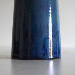 Limited Edition - Handmade Tall Ceramic Table Lamp Glazed Marine Blue Texture Debarro De Barro - thumbnail 3