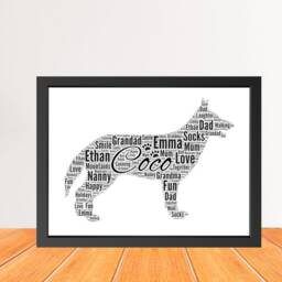 Personalized German Shepherd Dog Word Art Print, Dog Cloud Picture Print, Gift For Lovers, Friend Birthday Card Gift Digital - thumbnail 2