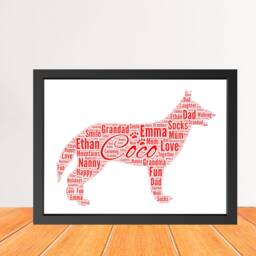 Personalized German Shepherd Dog Word Art Print, Dog Cloud Picture Print, Gift For Lovers, Friend Birthday Card Gift Digital - thumbnail 3