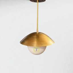 Mid Century Modern Chandelier Flush Mount Light Fixture - Handcrafted Ceiling Pendant Lighting - thumbnail 3