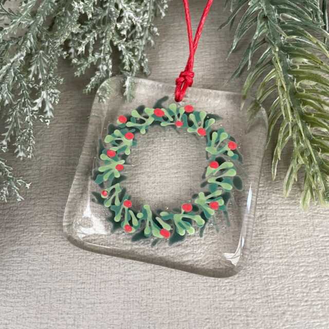 Christmas Wreath Tree Decoration - Clear - image 1