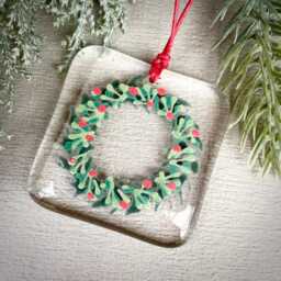 Christmas Wreath Tree Decoration - Clear - thumbnail 3
