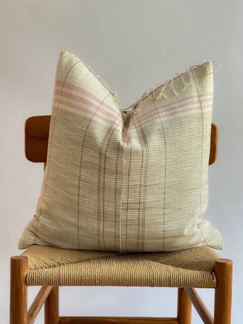 Hand Woven Natural Fiber Pillow Cover - image 1