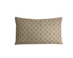 Grey Ditsy Floral Lumbar Cushion Cover 12x20 Cottage Chic