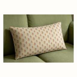 Grey Ditsy Floral Lumbar Cushion Cover 12x20 Cottage Chic - thumbnail 3