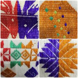 Vintage Handmade Tribal White Thai Textile Silk Cotton Pillow Cover in The Centre Of Vietnam - thumbnail 2