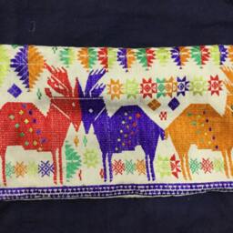 Vintage Handmade Tribal White Thai Textile Silk Cotton Pillow Cover in The Centre Of Vietnam - thumbnail 4