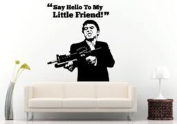Say Hello To My Little Friend Gangster Killer Mafia Movie Cinema Motion Picture Quote Wall Decal Vinyl Sticker Mural Room Decor L1209 - thumbnail 1