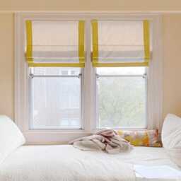 85 Colors Custom Roman Shades With Chain Mechanism, Hardware Included, Border Trim Shade, Window Treatment, Cotton Blend Roman Blind