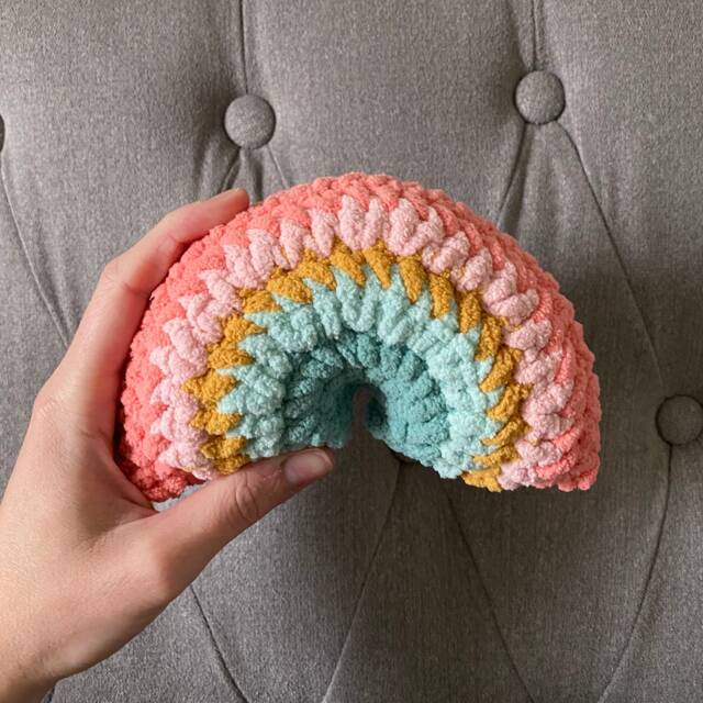 Crochet Rainbow Toy - Unicorn Stuffy Studio Doll Pillow - image 1