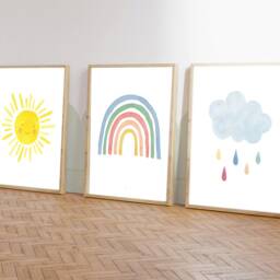 Nursery Prints, Decor, Rainbow, Girls Boys Kids Bedroom, New Baby, Room Playroom Prints - thumbnail 2
