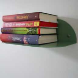 Green Metal Kids Bookshelf, Small Nursery Shelf, Metal Wall Rounded Floating Boho Handmade Furniture - thumbnail 3
