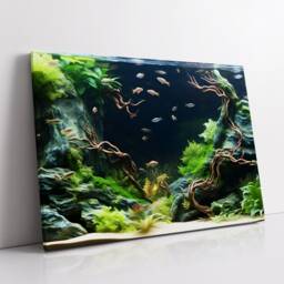 Fish Tank Water Aquascape Feature Aquatic Lover Wall Art Framed Canvas Poster Print Home Office Bedroom Games Room Decor Gift Idea - thumbnail 2