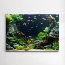 Fish Tank Water Aquascape Feature Aquatic Lover Wall Art Framed Canvas Poster Print Home Office Bedroom Games Room Decor Gift Idea - thumbnail 3