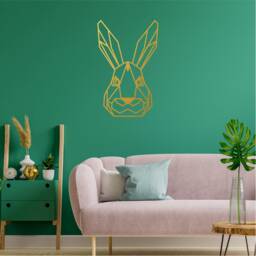 Geometric Wild Rabbit Wall Art, Minimalist, Modern, Abstract, Decal, Mural, Transfer, Boho -G056 , 5 Sizes, 36 Colour Options