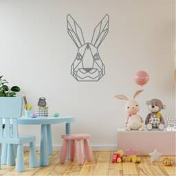 Geometric Wild Rabbit Wall Art, Minimalist, Modern, Abstract, Decal, Mural, Transfer, Boho -G056 , 5 Sizes, 36 Colour Options - thumbnail 3
