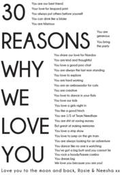30 Reasons Why We/I Love You Print, Friend Picture, Gift For Them, House Decor, Christmas Gift, Friend, Valentine's Day - thumbnail 1