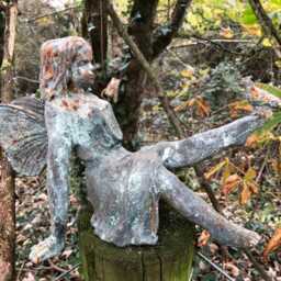 Cast Iron Fairy - Antique Style Verdigris Finish Home Garden Ornament Sculpture - thumbnail 3