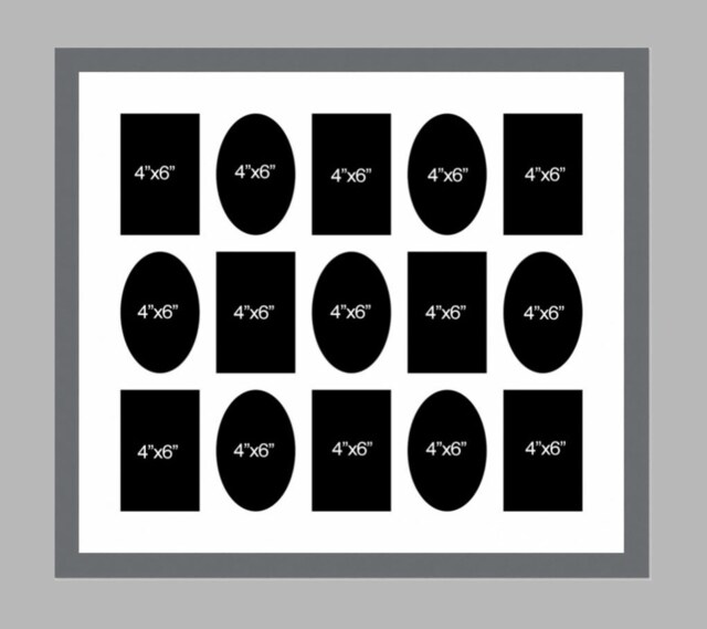 Large Multi Photo Picture Frame - Grey Wood, Holds 15 4x6 Photos - image 1