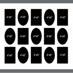 Large Multi Photo Picture Frame - Grey Wood, Holds 15 4x6 Photos - thumbnail 3