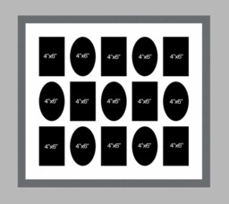 Large Multi Photo Picture Frame - Grey Wood, Holds 15 4x6 Photos - thumbnail 1