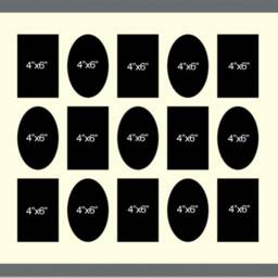 Large Multi Photo Picture Frame - Grey Wood, Holds 15 4x6 Photos - thumbnail 2
