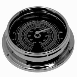 Tabic Prestige Thermometer in Chrome With A Jet Black Dial, Heavy Brass Case - 1/2Kg , Electroplated Chromium, Handmade in England - thumbnail 3