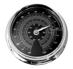 Tabic Prestige Thermometer in Chrome With A Jet Black Dial, Heavy Brass Case - 1/2Kg , Electroplated Chromium, Handmade in England - thumbnail 1