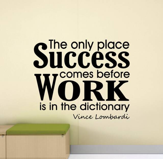 Vince Lombardi Quote Wall Decal The Only Place Success Comes Before Work Poster Office Sign Gift Vinyl Sticker Decor Art Print G846 - image 1