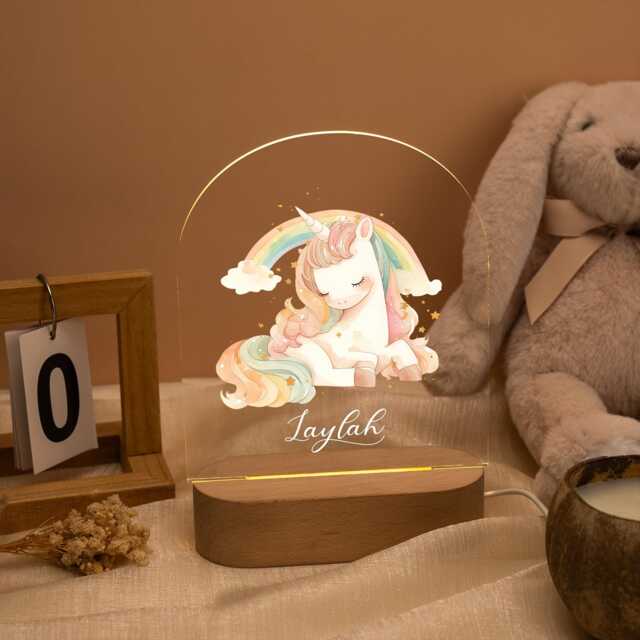 Personalized Unicorn Night Light Custom Name Baby Lamp Newborn Gifts For Girl Nursery Decor Shower Kids Bedroom - image 1