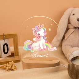 Personalized Unicorn Night Light Custom Name Baby Lamp Newborn Gifts For Girl Nursery Decor Shower Kids Bedroom - thumbnail 4